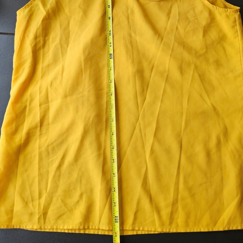 Banana Republic Mustard Yellow Ruffle V-Neck Sleeveless Blouse 273860-00 Medium - Picture 7 of 7